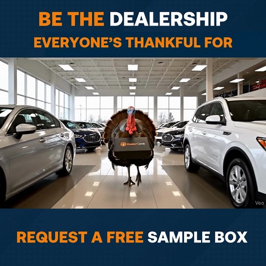 This season is about gratitude — and nothing builds customer loyalty faster than showing it. Dealers using DealerCards see: ⭐ More Google Reviews  More Repeat Buyers  More Referrals  Stronger CSI Be the dealership customers remember — and talk about — this Thanksgiving.  Get your free sample box. | DealerCards | Facebook