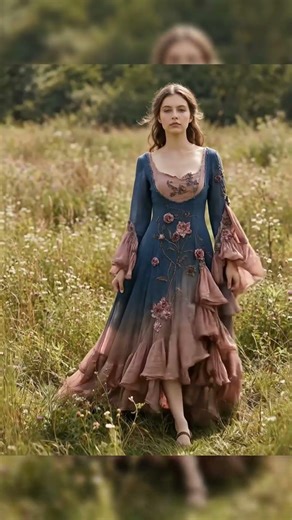 Vintage Denim + Pink Roses = My New Obsession Dress ✨ #maxidress #youtubeshorts