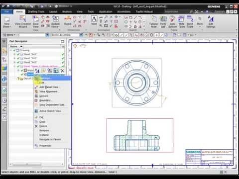 NX CAD 2D Drafting : Create a Revolved Section View