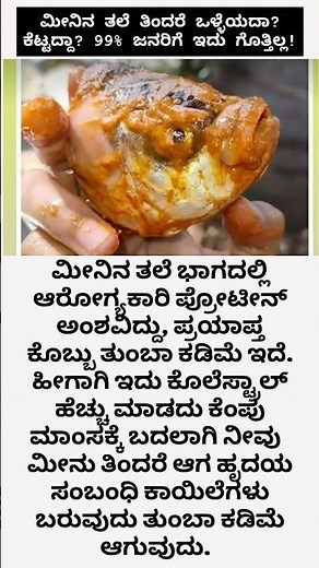 ಮೀನಿನ ತಲೆ ತಿಂದರೆ ಒಳ್ಳೆಯದಾ? ಕೆಟ್ಟದ್ದಾ? #motivation #quotes #youtubeshorts #kannada