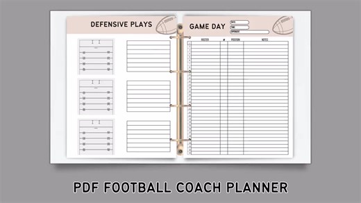 PDF Football Coach Planner, Printable Football Planner, Football Season Planner, Football Forms, Football Planning, Football Organization - Etsy