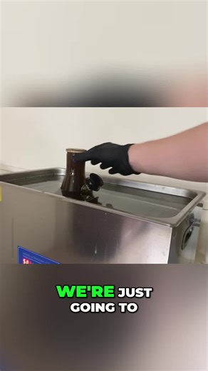 Witness the power of a dark cleaning solution! Watch as it effortlessly removes gunk, leaving surfaces spotless. A little TLC on the stem and it's like new! #DeepCleaning #CleaningSolutions #DIYCleaning #BongCleaning