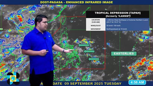 State weather bureau PAGASA gives a weather update as of 5 AM today, September 9, 2025. COURTESY: DOST-PAGASA | GMA News