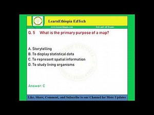 Cartography and Map Reading | Model Exit Exam Questions for Geography Exit Exam
