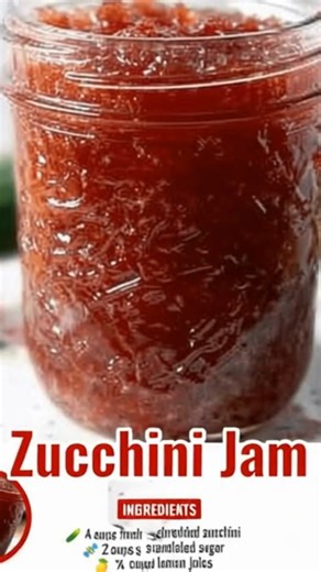 Sweet, fruity Zucchini Jam 🍋🥒 Made with shredded zucchini, lemon, sugar, and Jell-O for a vibrant, spreadable treat. Recipe 👇 Ingredients: 4 cups shredded zucchini (peeled and seeds removed) 1/4 cup lemon juice (about 2 lemons) 1 packet (3 oz) Jell-O (any fruit flavor, like strawberry, peach, or lemon) 4 cups granulated sugar 1/4 cup water 1 package (1.75 oz) fruit pectin (like Sure-Jell or Certo) 1/4 teaspoon cinnamon (optional, for added flavor) Instructions: Prepare the Zucchini: Peel the 