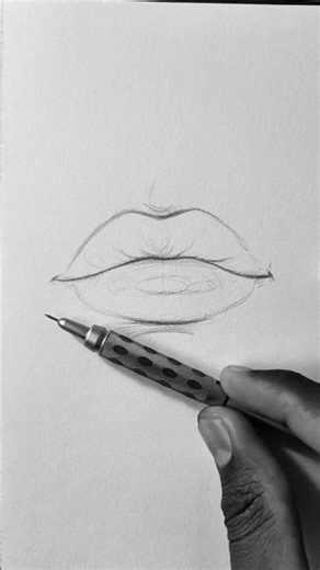 😲 How to Draw Realistic Lips ✨ | Easy Step by Step Sketch 🖌️ #shorts