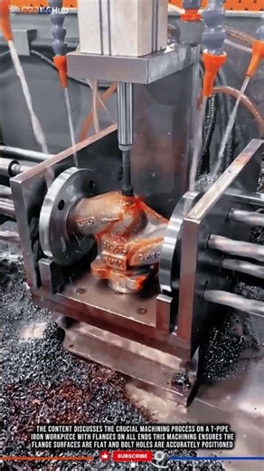 Innovation CNC Machining: Technology Fast, Precise, Cooled T-Pipe Flange Processing #tech