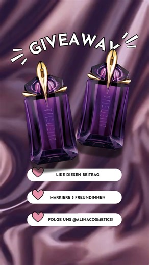 ✨ GIVEAWAY ✨ Ein Duft wie ein Geheimnis: Alien Eau de Parfum von Mugler steht für pure Sinnlichkeit, Tiefe und strahlende Weiblichkeit. Warm, intensiv und unverwechselbar – ein Duft, der bleibt. 💜✨ So einfach bist du dabei: 💫 Beitrag liken 💫 3 Freund:innen markieren 💫 unserer Seite folgen Teilnahmeschluss: 23. Jänner #gewinnspiel #giveaway #mugler #alienparfum #fragrance | ALINA Cosmetics - Die Parfumerie aus Österreich