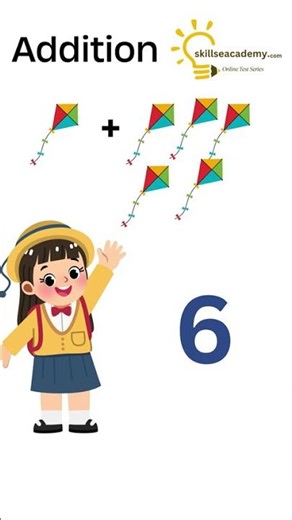 Learn Basic Addition for Kids | Easy Math 1+5 with kites and with Answer #basiceducation