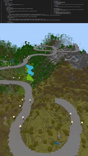 57K views · 1K reactions | ✨ Sky Street Adventures! ✨ Check out this incredible street high up in the sky, built in Minecraft! ️ Watch as it grows randomly in all directions, creating mesmerizing curves and unexpected paths. ✨  Auto-generated magic at its finest! ✨ #Minecraft #SkyStreet #Gaming #MinecraftBuilds #RandomGeneration #CurvyRoads #GamingCommunity #MinecraftCreations #EpicBuilds | Florian Wundsam | Facebook