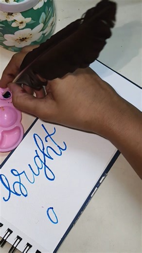 Quill calligraphy #quill#calligraphy #watercolor#ink#handlettering#diy #satisfying#shorts#aesthetic