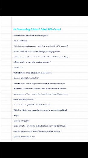 How to pass RN Pharmacology A Relias A Solved 100% Correct