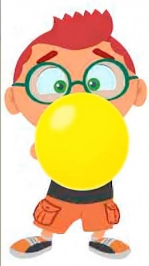 Leo from Little Einsteins blowing yellow balloons