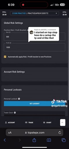 Configuración automática de TP y SL en Topstep X
