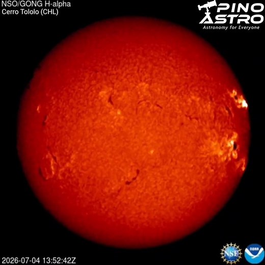 Sun in H-alpha: July 4, 2026 #PinoAstro