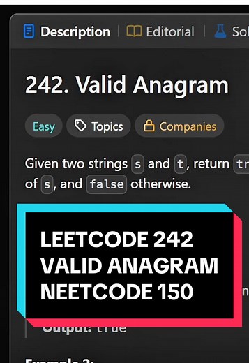 LeetCode 242: Solving Valid Anagram Challenge