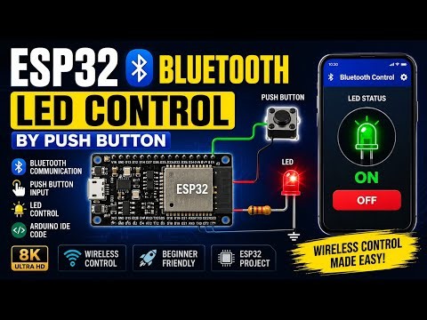 ESP32 Bluetooth LED Control Using Push Button | Wireless Communication Project Tutorial