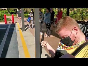 Sam rides bus to Disney Springs from Coronado Springs Resort at Disney World ‪@onthatnote‬