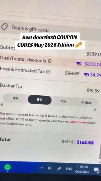 Best doordash COUPON CODES May 2026 Edition 🥜#viral #couponing #fyp #free #foodTok #foodie