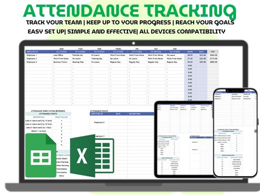 Attendance Tracker Template Excel Google Sheets Daily Weekly Attendance Log Employee Student Absence Tracker Simple One Sheet Spreadsheet - Etsy Canada