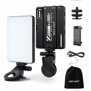 Lampa LED portabila profesionala NEXIMA® 99 LED-uri, CRI95 , reglaj 2500K-9000K, Acumulator 2000mAh, suport pentru telefon, laptop, DSLR, husa inclusa, ideala pentru vlog, live streaming, fotografie - eMAG.ro