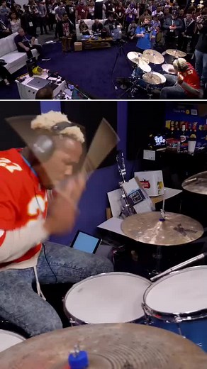 David Frank Shreds Drum Kit at NAMM - Drummers TikTok Compilation