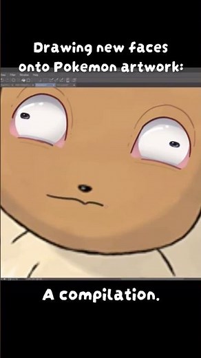 Drawing new faces onto Pokemon artwork: a compilation. #pokemon #pokémon #pokemonart