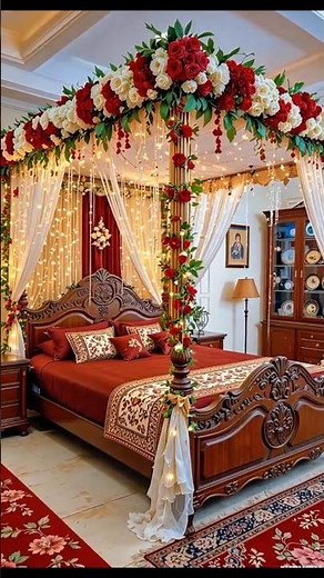 new latest Beautiful wedding room decoration