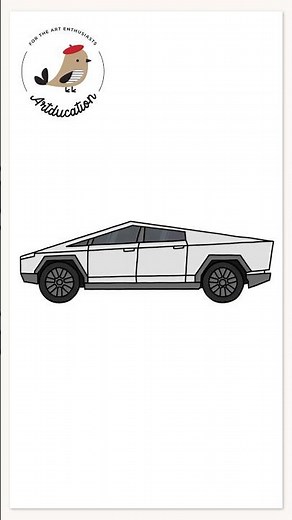 How To Draw A Tesla Cybertruck #artducation #howtodraw #tesla #cybertruck #drawing #shorts