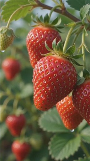 🍓 Endless Strawberry Farm Harvest | Fresh Ripe Strawberries Field Cinematic Video 🌿✨ #short