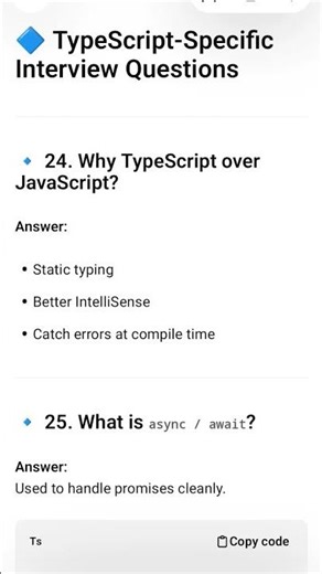 Typescript specific interview Questions and Answers EP4 #shorts