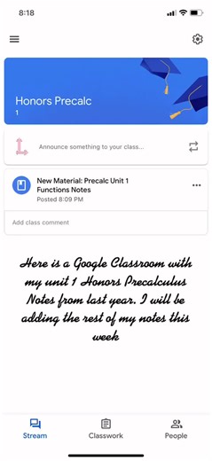 Precalc Notes Google classroom. Code is h4ntihm #notes #school #precalc #googleclassroom #honors #apstudent