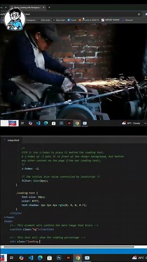 How to create blur loading animation using html & css | glassmorphism preloader design tutorial