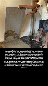 Why Tile Workers Set Cement on Fire #AmazingFacts #ConstructionHacks #ViralVideo #DidYouKnow | FactsZ