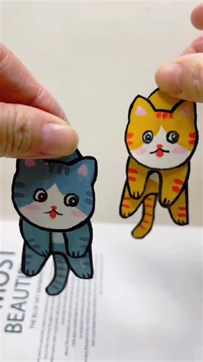 paper crafts creator | Moving Paper Cat Craft #papercat #movingtoy #diycraft #papercraft #kidscraft #funidea #creativeart #easycraft #handmadefun #catcraft | Instagram
