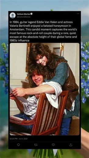 👀🎶 1984: Behind the Scenes with Eddie & Valerie ⚡ #MusicIcons #RockHistory