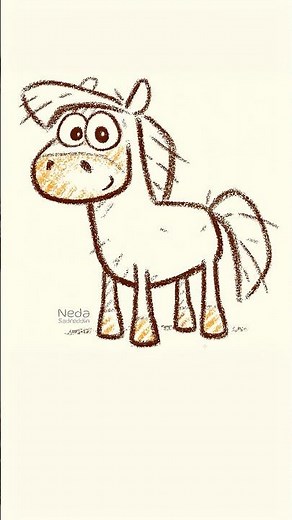 How To Draw A Cartoon Horse- Step by Step Drawing Tutorial #easydrawing #cutehorse #cartoonanimals