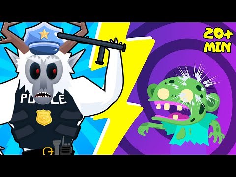 Yeti Policeman VS Zombies! | Spooky Songs By Papa Joel's English
