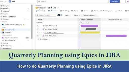 How to do Quarterly Planning using Epics in JIRA | JIRA Timeline to Create Epic, Story and Plan | Anil Gupta
