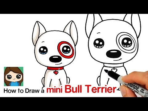 How to Draw a Mini Bull Terrier Dog | Target Bullseye