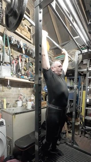 67.5kg OH press no belt at 62yrs