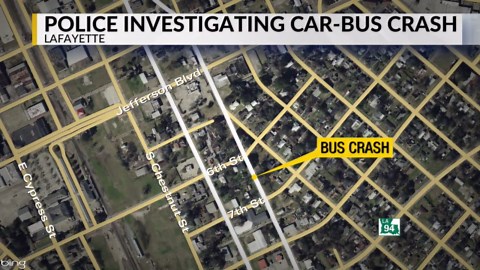 Driver in critical condition after accident involving car and Greyhound bus in Lafayette