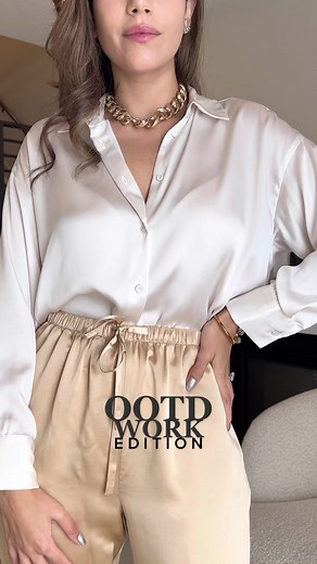 Silk Blouse Silk Pants: Perfect Combo🌹@lilysilk #ootd #grwm #LiveSpectacularly #lilysilk #fyp #workoutfit #elegantoutfit #outfitinspiration #workootdinspo