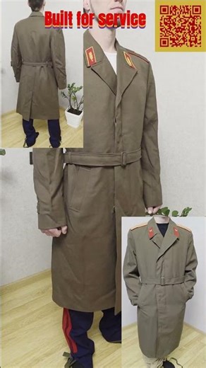 Soviet Military Coats Collection General Officer Leather Raincoat Set