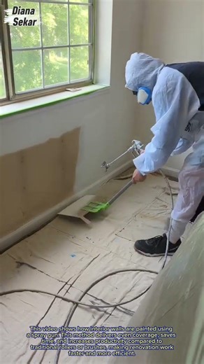 Professional Interior Wall Painting Using Spray Gun | Fast & Efficient Method