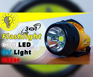 The Most Advanced Flashlight - COB LED, UV LED, and Laser Inside