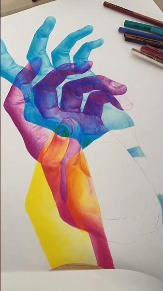 How to make RGB light reactive art 🫶🏼✨ #artprocess #howtodraw #lightart #creativetutorial #rgb