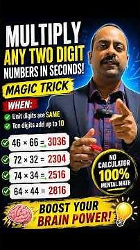 Multiply Any 2 Digit Numbers in Seconds 🔥 Secret Math Trick Explained