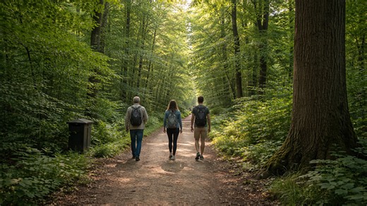 Wandeling door het Amsterdamse Bos met bomen en rustige paden
