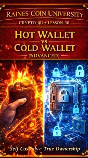 📘 Crypto 101 – Lesson 30 HOT WALLET vs COLD WALLET (ADVANCED) #rainescoinuniversity